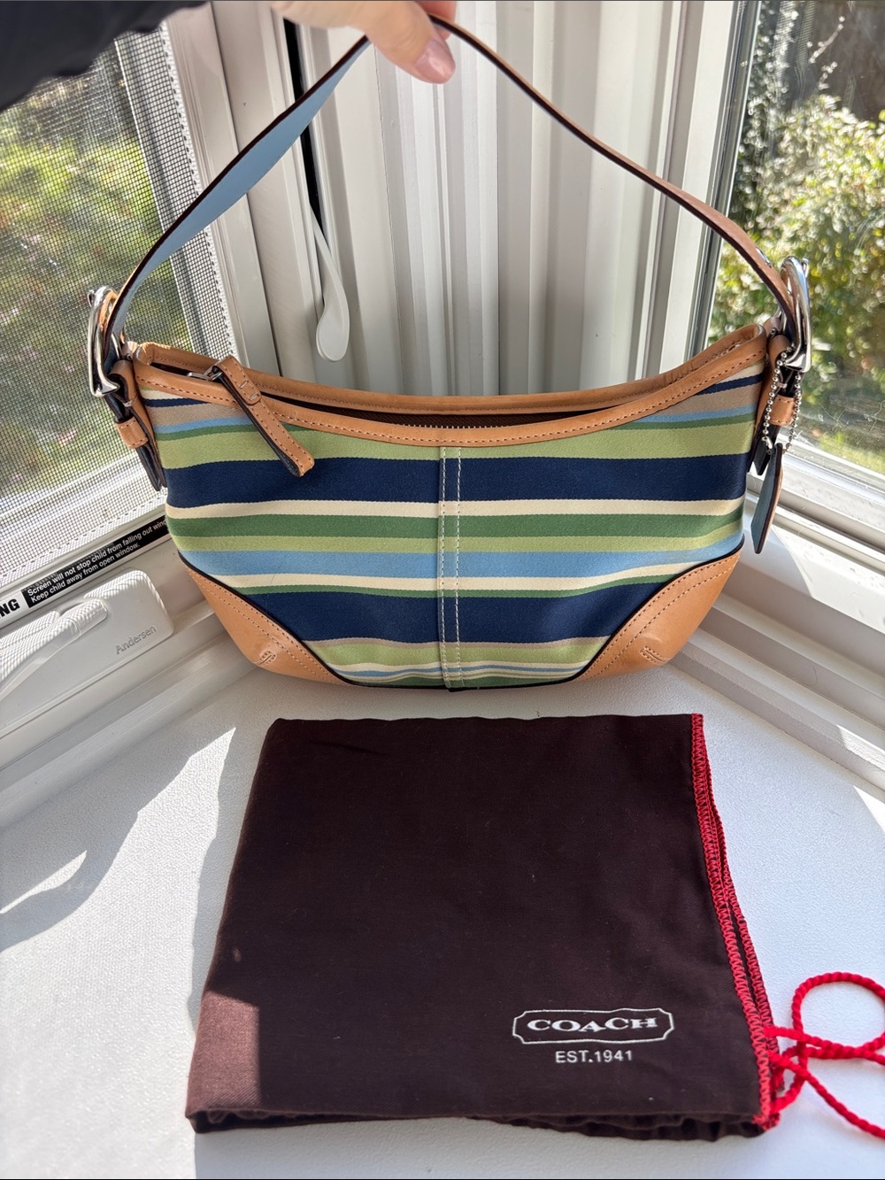 vintage Coach 9514 Soho Stripe Shoulder Bag